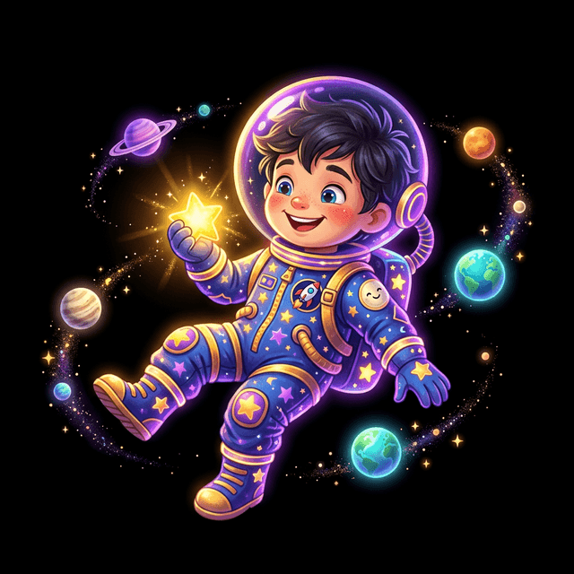 Boy in astronaut suit